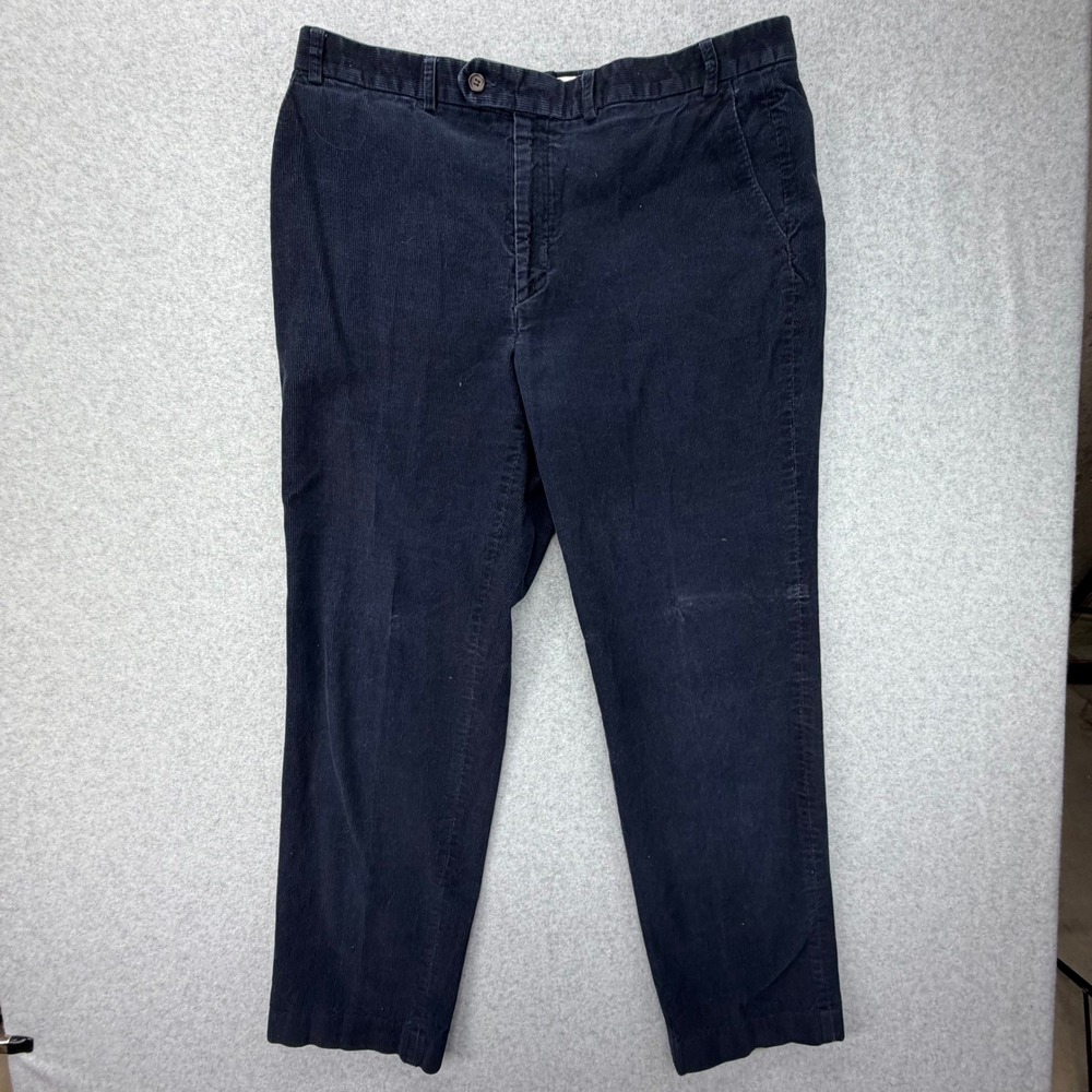 Lauren Ralph Lauren Mens Navy Blue Corduroy Straight Leg Pants 37x30 Classic - Picture 1 of 8
